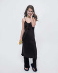 Silk Laundry 90s Slip Dress Black
