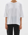 Bassike Slouch Side Step s/s Tee - White