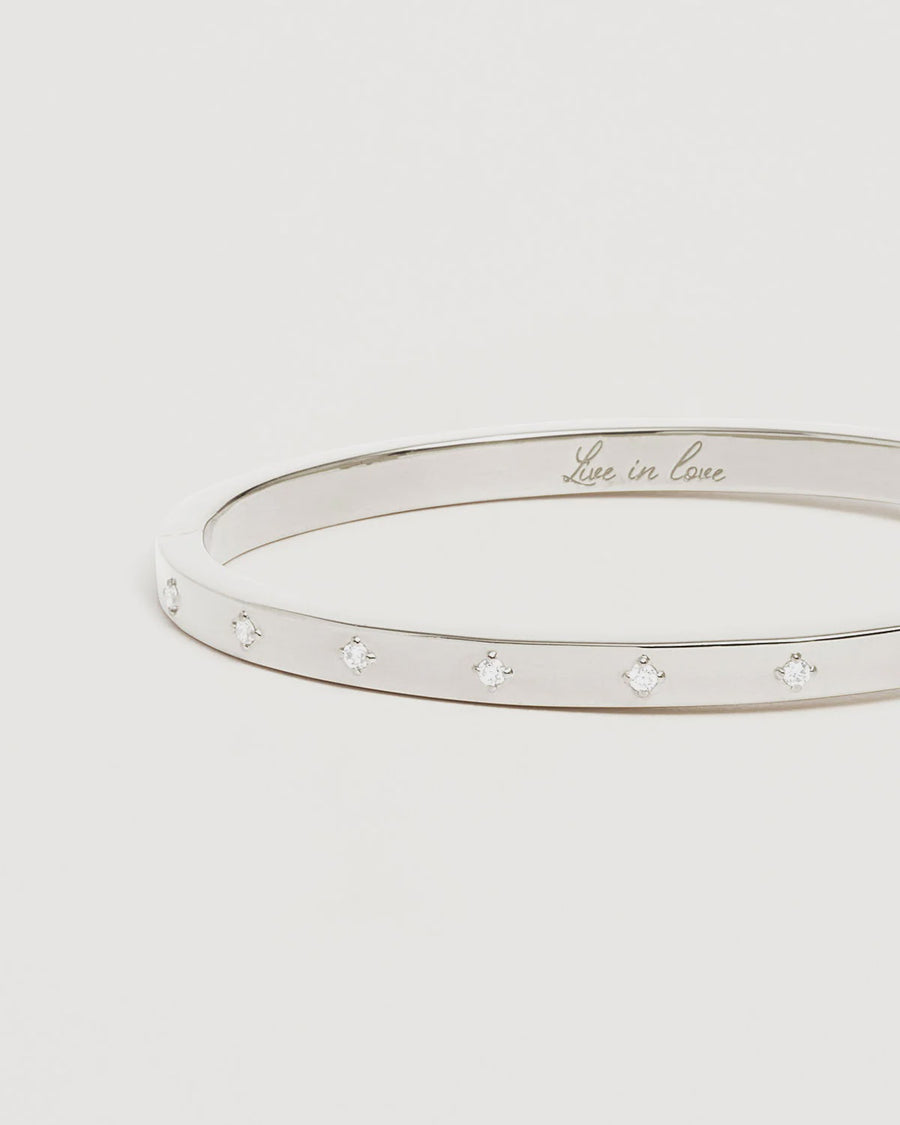By Charlotte Live In Love Hinged Bracelet Sterling Silver