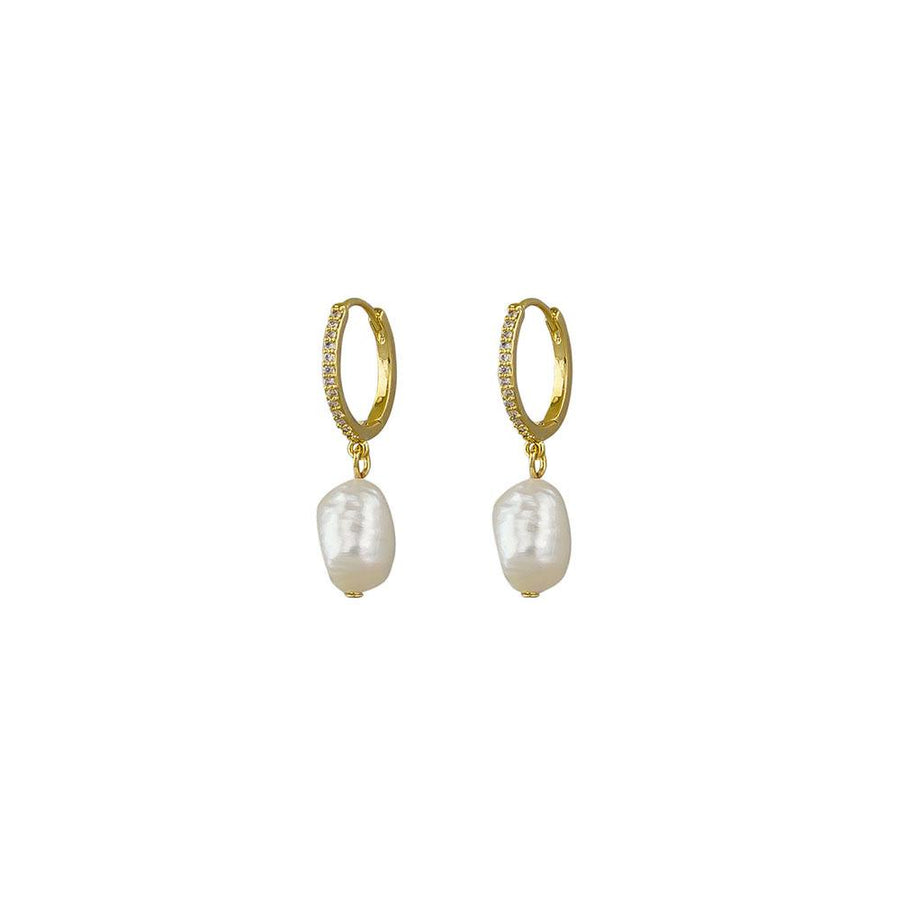 Jolie & Deen Montana Pearl Earrings Gold