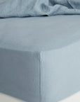 Bedtonic Dusty Blue Linen Bedding Sheets Full Set