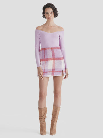 Evie Luxe Knit Long Sleeve Top Orchid