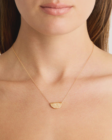 By Charlotte 18k Gold Vermeil Lotus Short Necklace