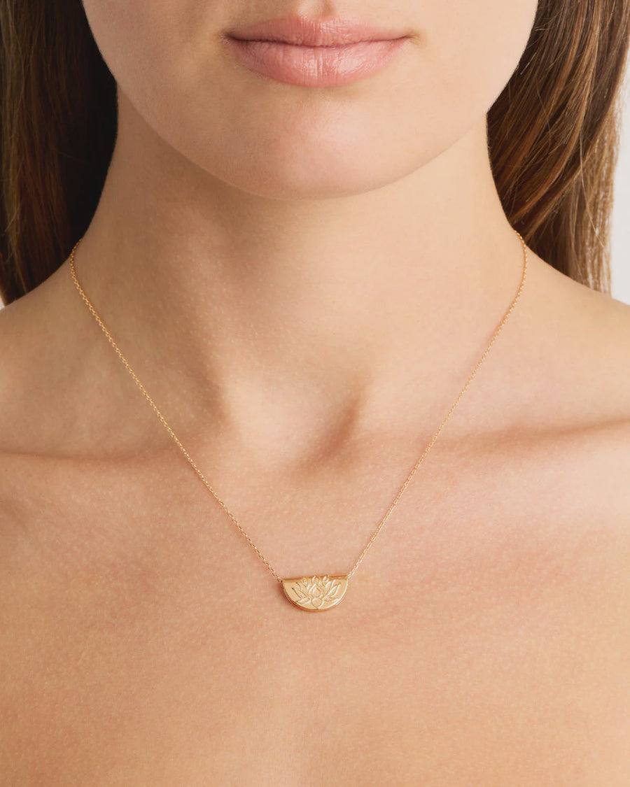 Charlotte 18k Gold Vermeil Lotus Short Necklace