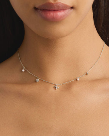 By Charlotte Live in Peace Choker Silver