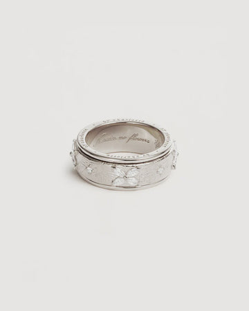 By Charlotte Sterling Silver No Rain, No Flowers Spinning Meditation Ring