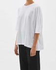 Bassike Slouch Side Step Short Sleeve T/Shirt White